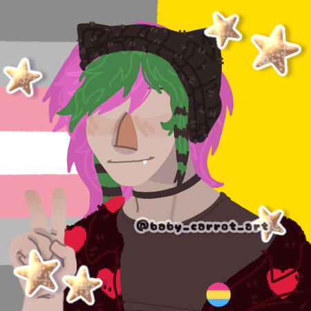 A picrew of her human form in my head (picrew: https://picrew.me/en/image_maker/1764548)